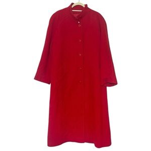 Pendleton Vintage red wool button front duster length coat size 10